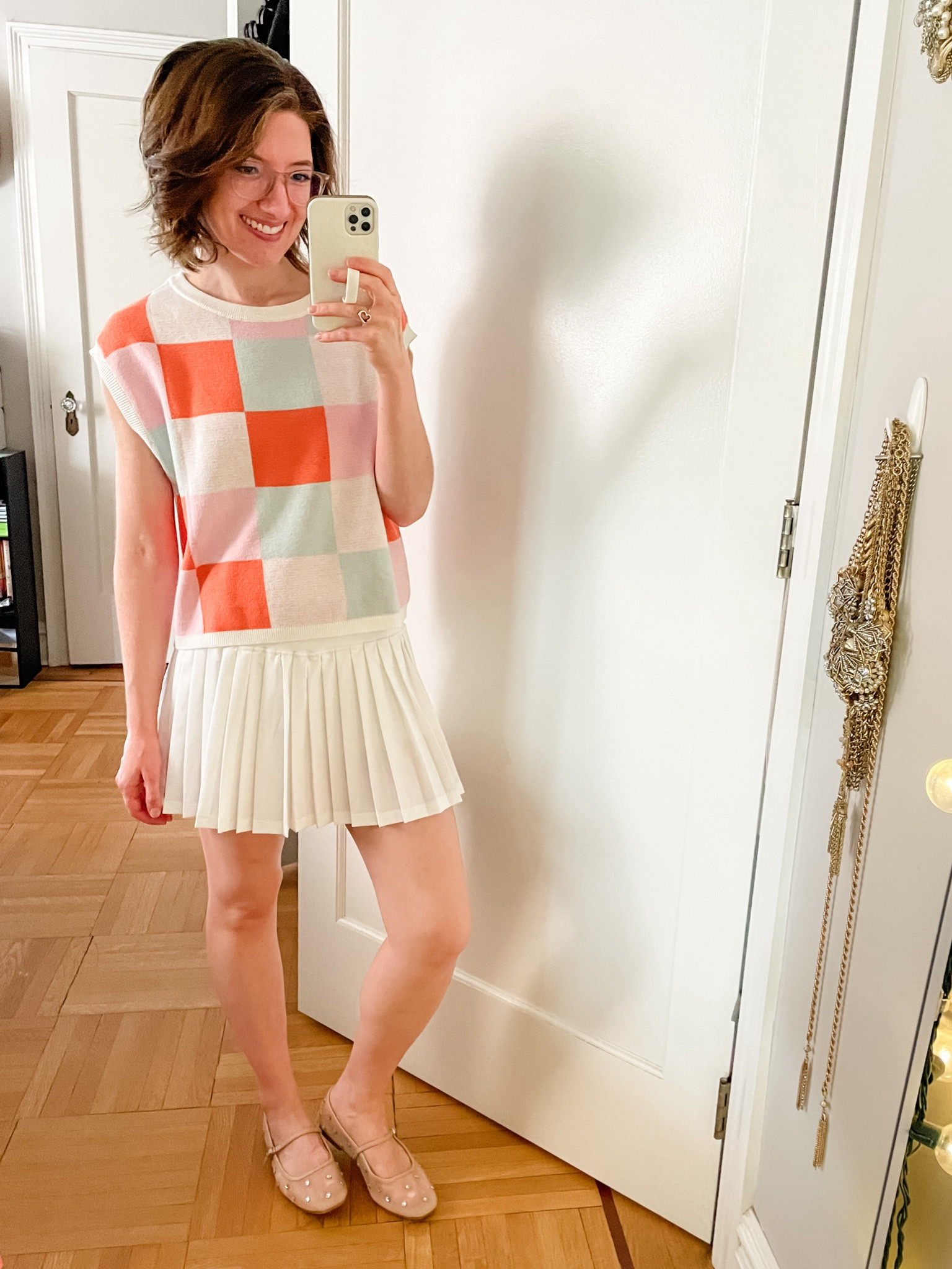 Sweater tank: TTS
Pleated skort: TTS
Sheer flats: TTS

Summer outfit | pleated skirt outfit | skort outfit | flats outfit 

#LTKSummerSales #LTKStyleTip #LTKSeasonal