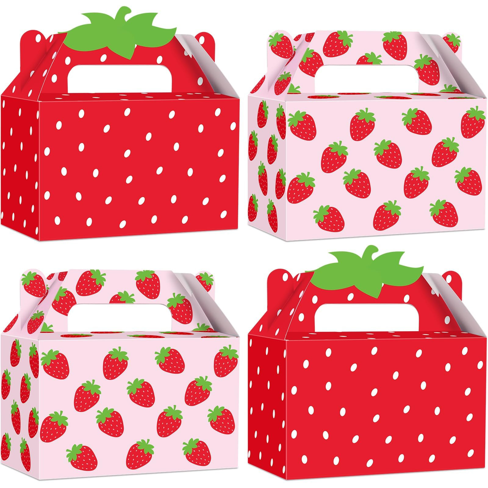 Justforjoyful 12Pcs Strawberry Party Favor Box Summer Strawberry Gift Boxes Cute Fruit Goody Boxe... | Amazon (US)