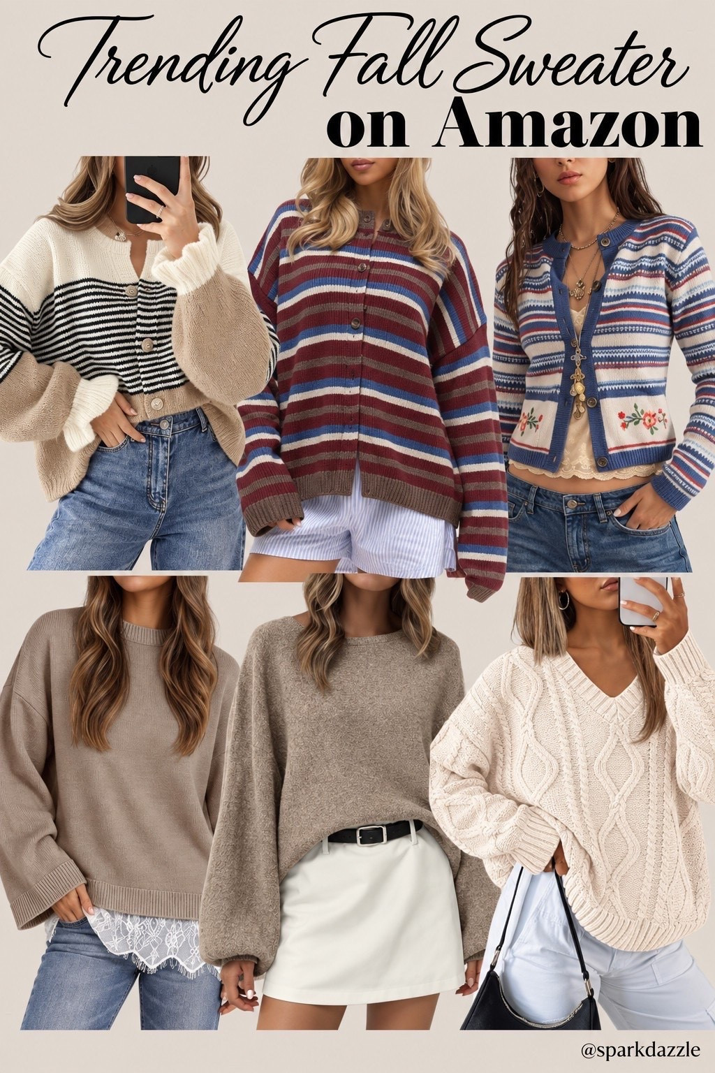 Trending Fall Sweaters on Amazon 🍂

From colorful striped cardigans to cozy cable knits and relaxed neutrals, these six sweaters make fall outfits easy. Pair one with jeans and boots for everyday wear, or dress it up with a skirt for a weekend look. Which one would you wear first? Shop my Amazon finds through the link. As an Amazon Associate, I earn from qualifying purchases.

#affiliate #AmazonFashion #AmazonFinds #FallSweaters #FallFashion #SweaterWeather #FallOutfits #AmazonStyle #CozyStyle #StripedCardigan #CableKnitSweater #OversizedSweater #NeutralStyle #AutumnOutfits #CasualChic #WomensFashion #FallWardrobe #CardiganStyle #SweaterOutfit #StyleInspo