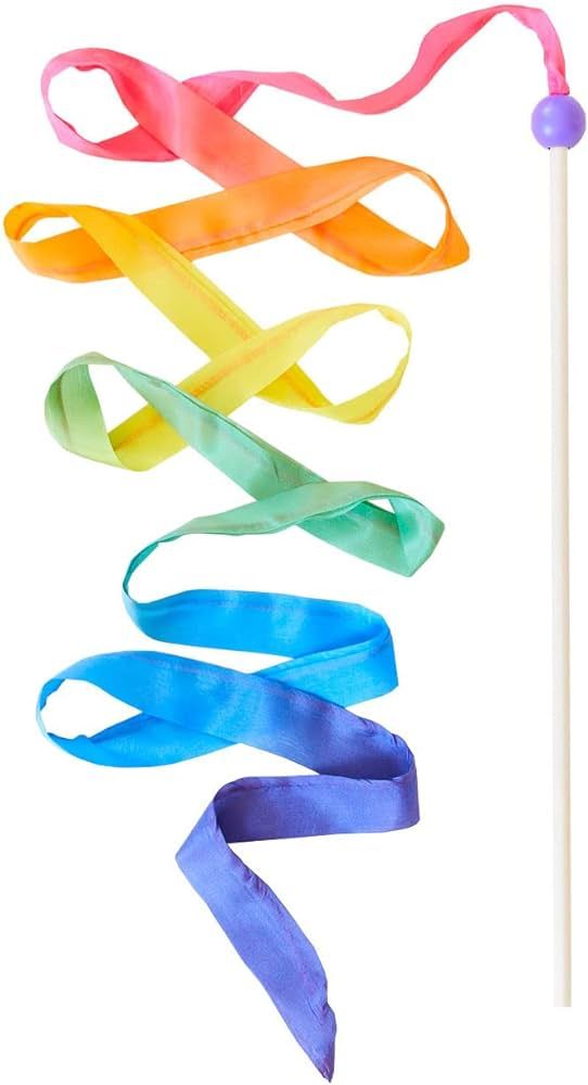 Sarah's Silks Rainbow Streamer - 8' Long Ribbon Wand for Kids, Pretend Play, Dance, Baton Stick T... | Amazon (US)