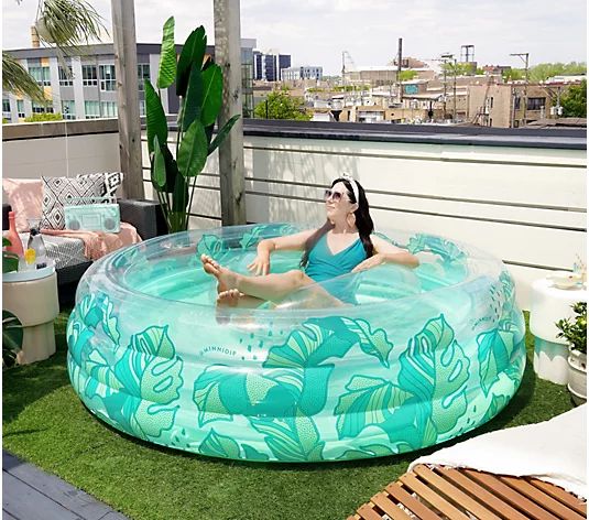 Minnidip Max Tropi-cool 7-foot Inflatable Adult Pool - QVC.com | QVC