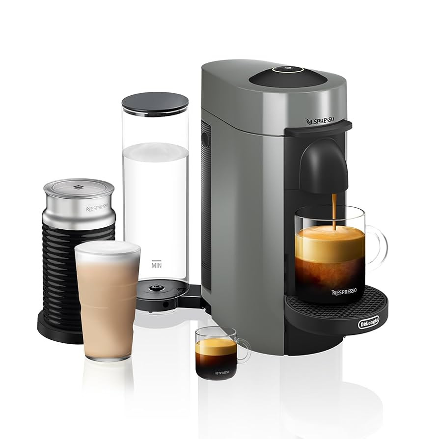 Nespresso Vertuo Plus Coffee and Espresso Maker by De'Longhi, Grey with Aeroccino Milk Frother | Amazon (US)