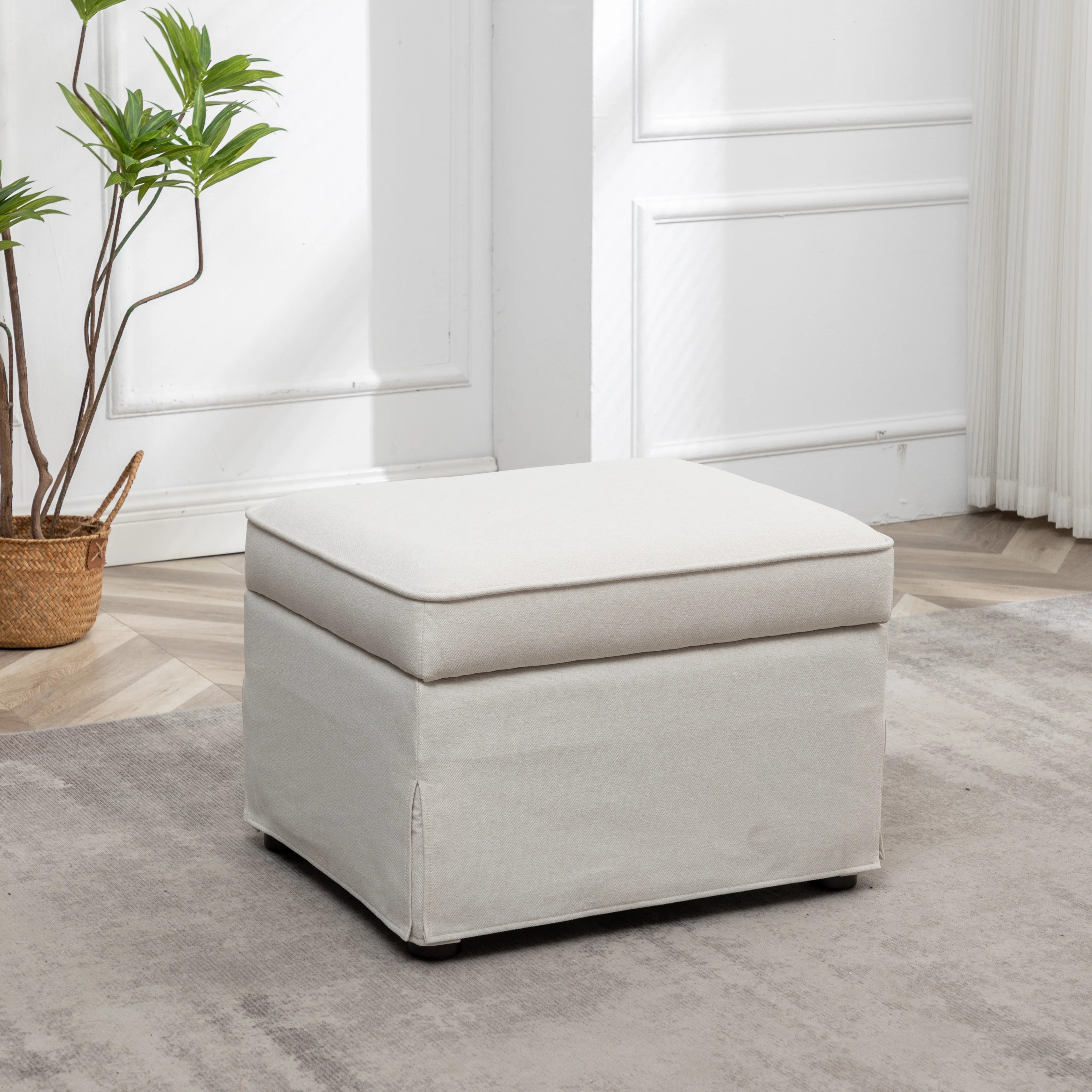Arroliga 24.8'' Wide Square Storage Ottoman | Wayfair North America