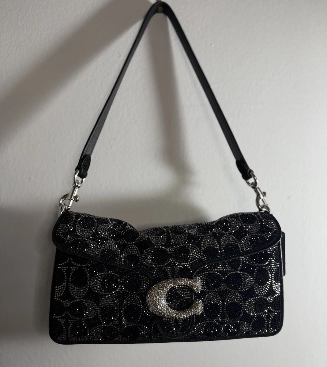 Coach Black Crystal Signature Suede tabby shoulder bag 26 | eBay | eBay US