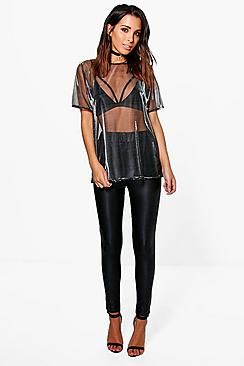 Matte Leather Look Highwaist Leggings | Boohoo.com (US & CA)