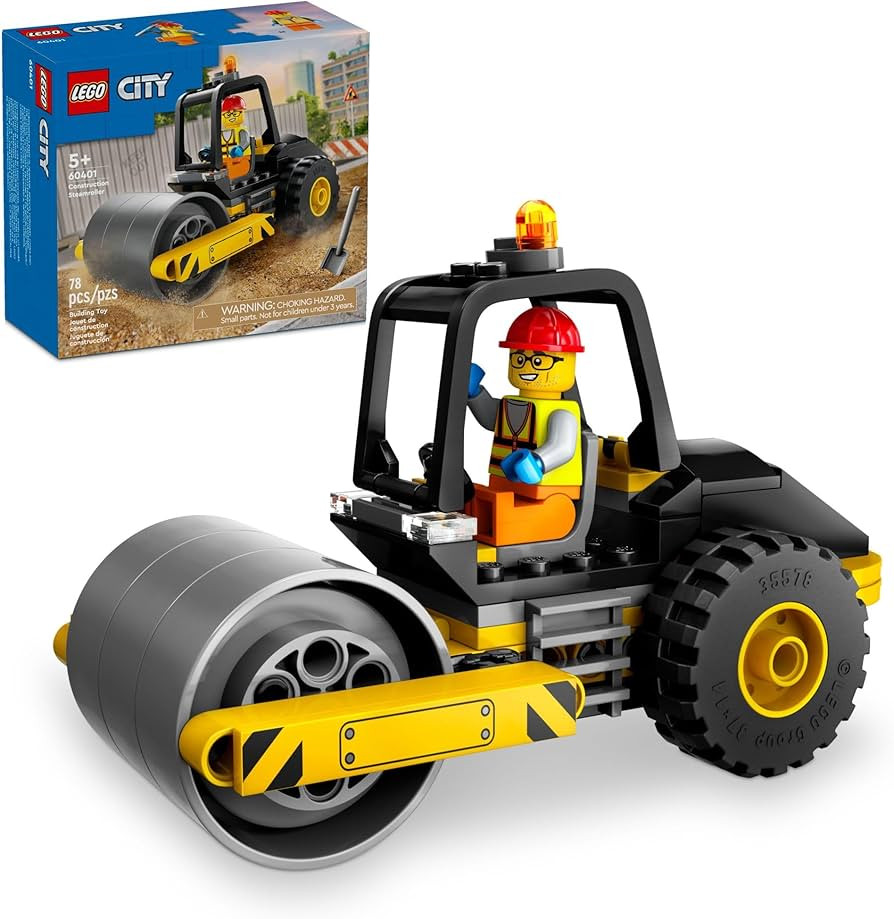 LEGO City Construction Steamroller Toy Playset, Fun Gift, Construction Toy Set for Kids Aged 5 Ye... | Amazon (US)