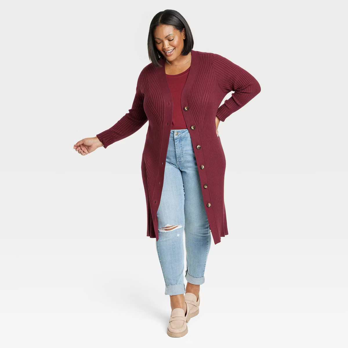 Women's Rib Duster Cardigan - Ava & Viv™ | Target