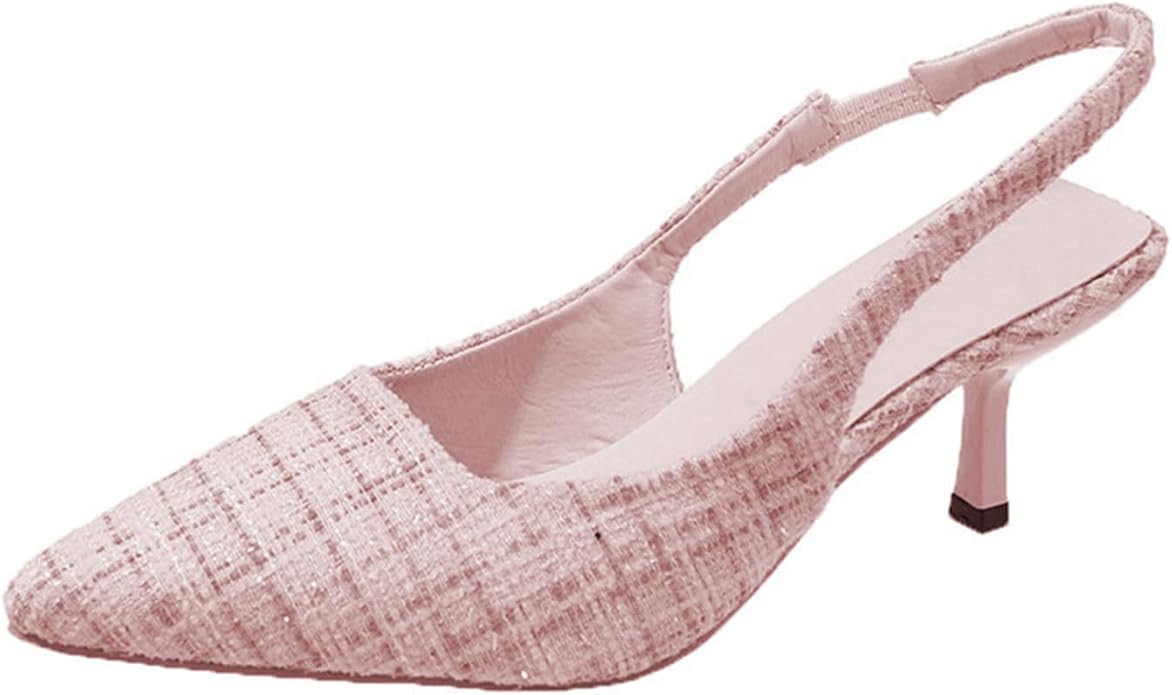Sophisticated Tweed Pointed Slingback Heels - Ideal for Fashion - Forward Women | Amazon (US)