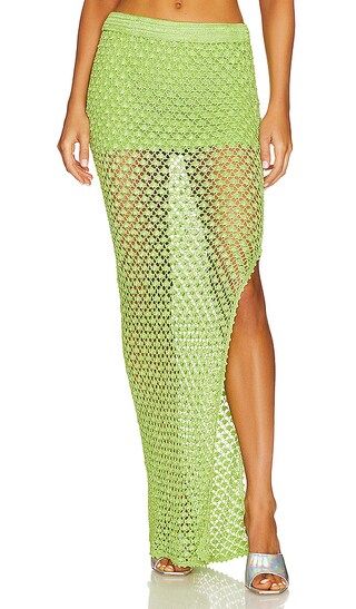 Sandy Crochet Skirt in Lime | Revolve Clothing (Global)