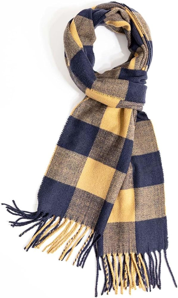 Scarf For Men Women Winter Warm Neck Plaid Solid Scarves Fall Softest Classic | Amazon (US)