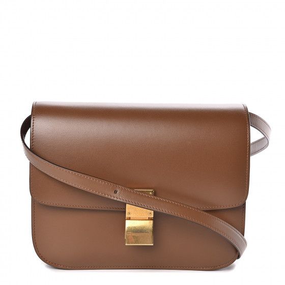 CELINE Box Calfskin Medium Classic Box Flap Bag Camel | FASHIONPHILE | Fashionphile