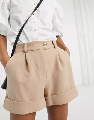 River Island tailored shorts in camel | ASOS (Global)
