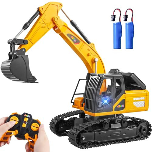 JOYIN Remote Control Excavator Toys for Boys, 2.4Ghz RC Play Excavator with Light, Construction Toys for Boys 3-5 4-7 8-12 Year Old Kids, Christmas Birthday Present | Amazon (US)