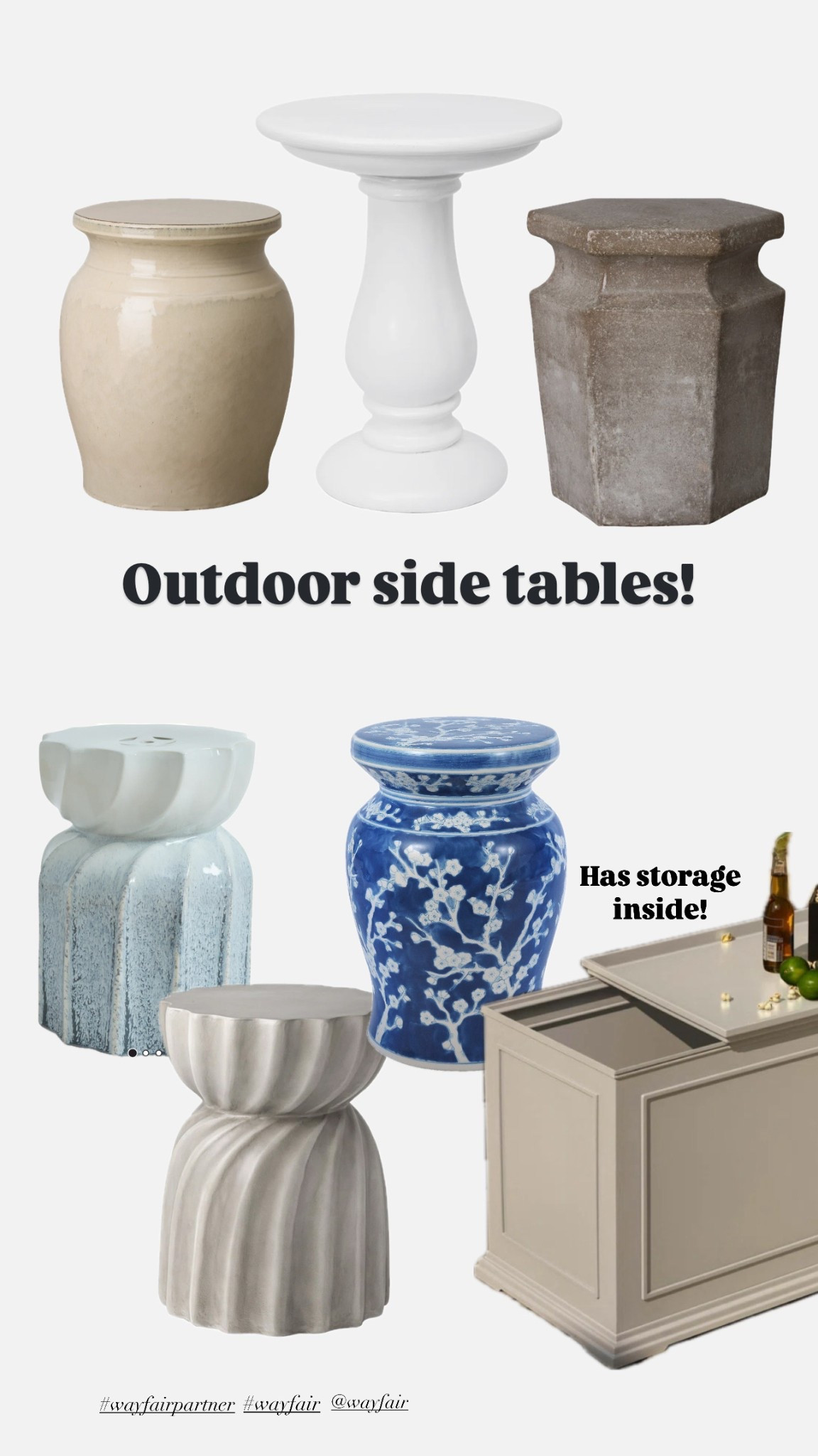 #wayfair #wayfairpartner @wayfair

Outdoor side tables! The Big Outdoor Sale is on with fast free shipping over $35 and up to 50% off!