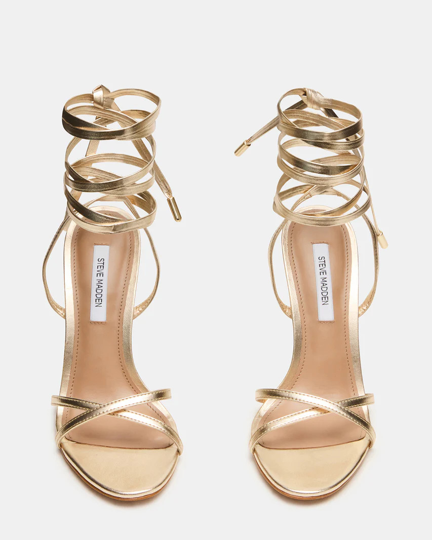 NERI Champagne Strappy Stiletto Round-Toe Women's Heel | Steve Madden (US)