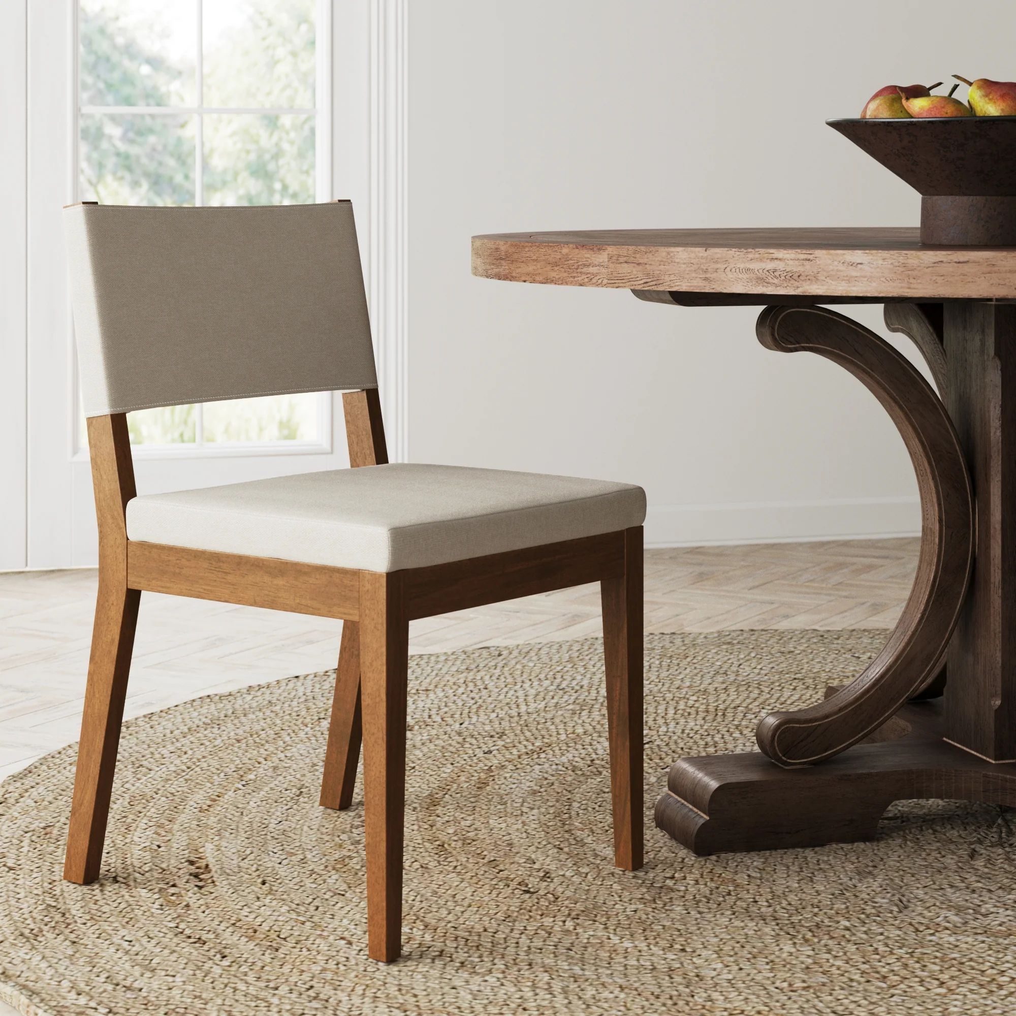 Wood Upholstered Dining Chair Dark Brown | Nathan James