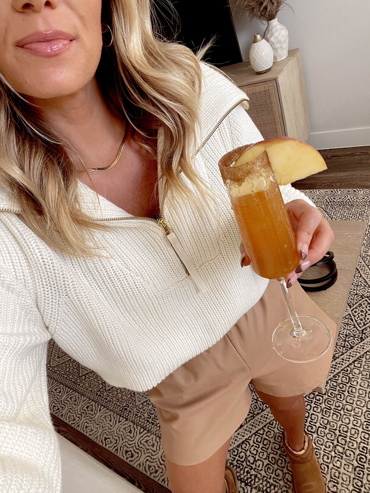 Varley zip up sweater and leather shorts 

#LTKCyberweek #LTKHoliday