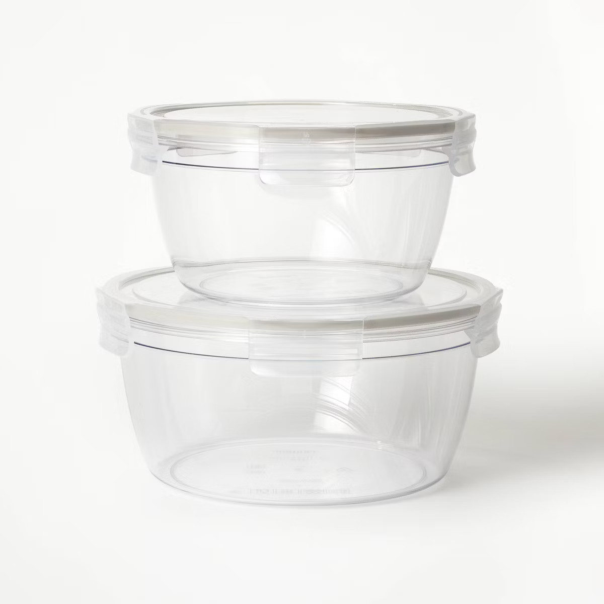 4pc (set of 2) 8.5 Cup and 14 Cup Tritan Plastic Round Food Storage Container Set with Lids Clear... | Target