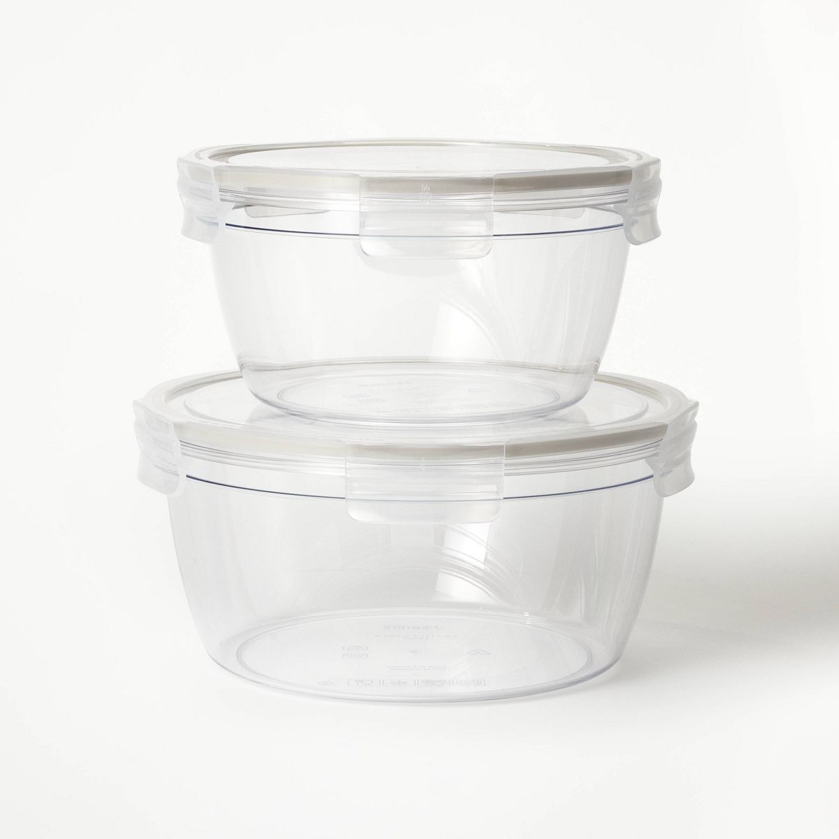4pc (set of 2) 8.5 Cup and 14 Cup Plastic Round Food Storage Container Set with Lids Clear - Figm... | Target