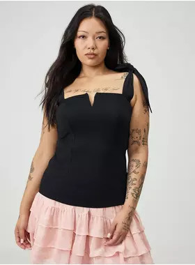 Foxy Tie Strap Corset Tank | Torrid (US & Canada)
