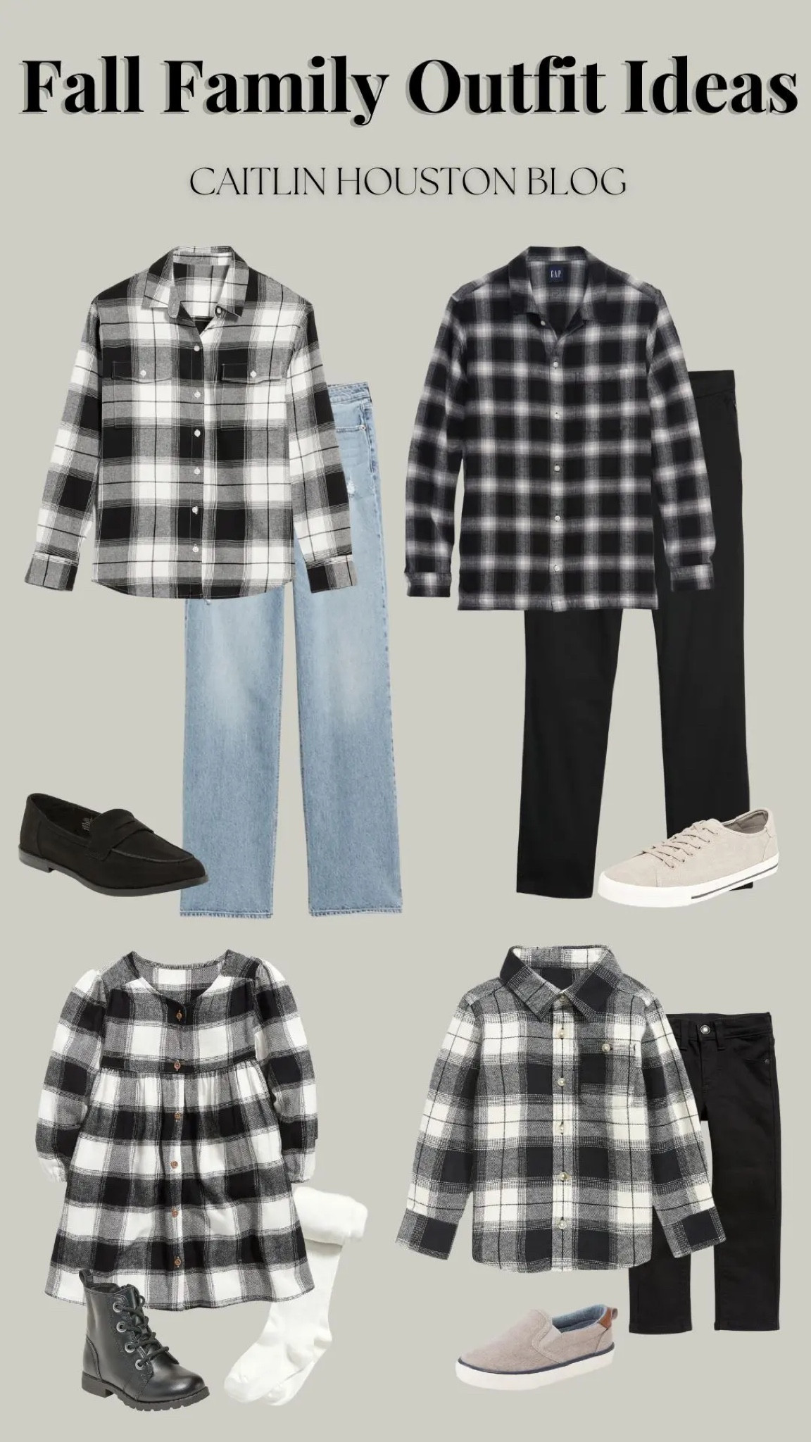 Fall Family Outfit Ideas in Black and White Casual Style - matching family plaid outfits for toddler girl and boy 

#LTKFindsUnder50 #LTKFamily #LTKKids