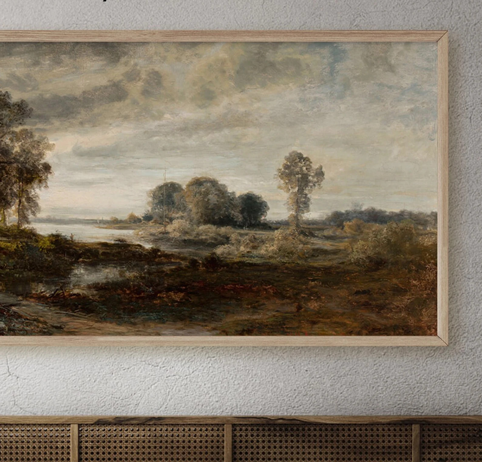 Moody Summer Landscape Painting PRINTABLE DIGITAL DOWNLOAD Panoramic Wall Art, Vintage Art Print ... | Etsy (US)