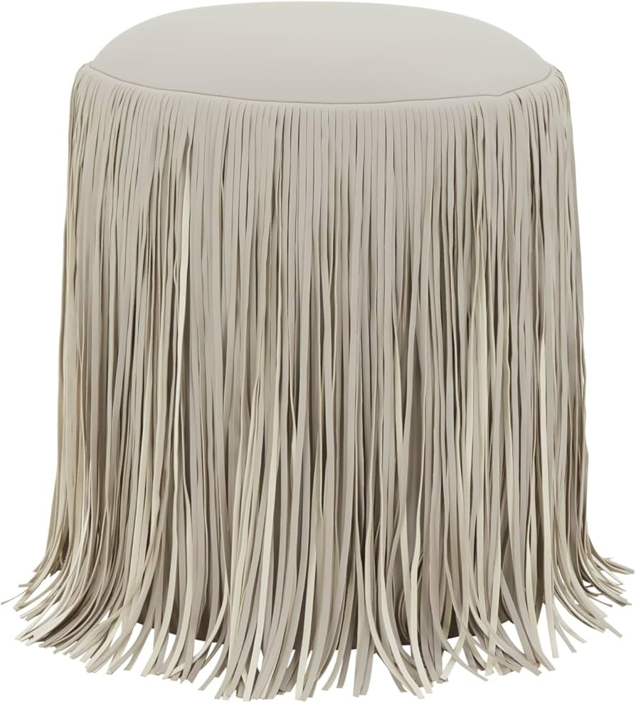 Tov Furniture Shag Me Grey Performance Vegan Leather Ottoman | Amazon (US)