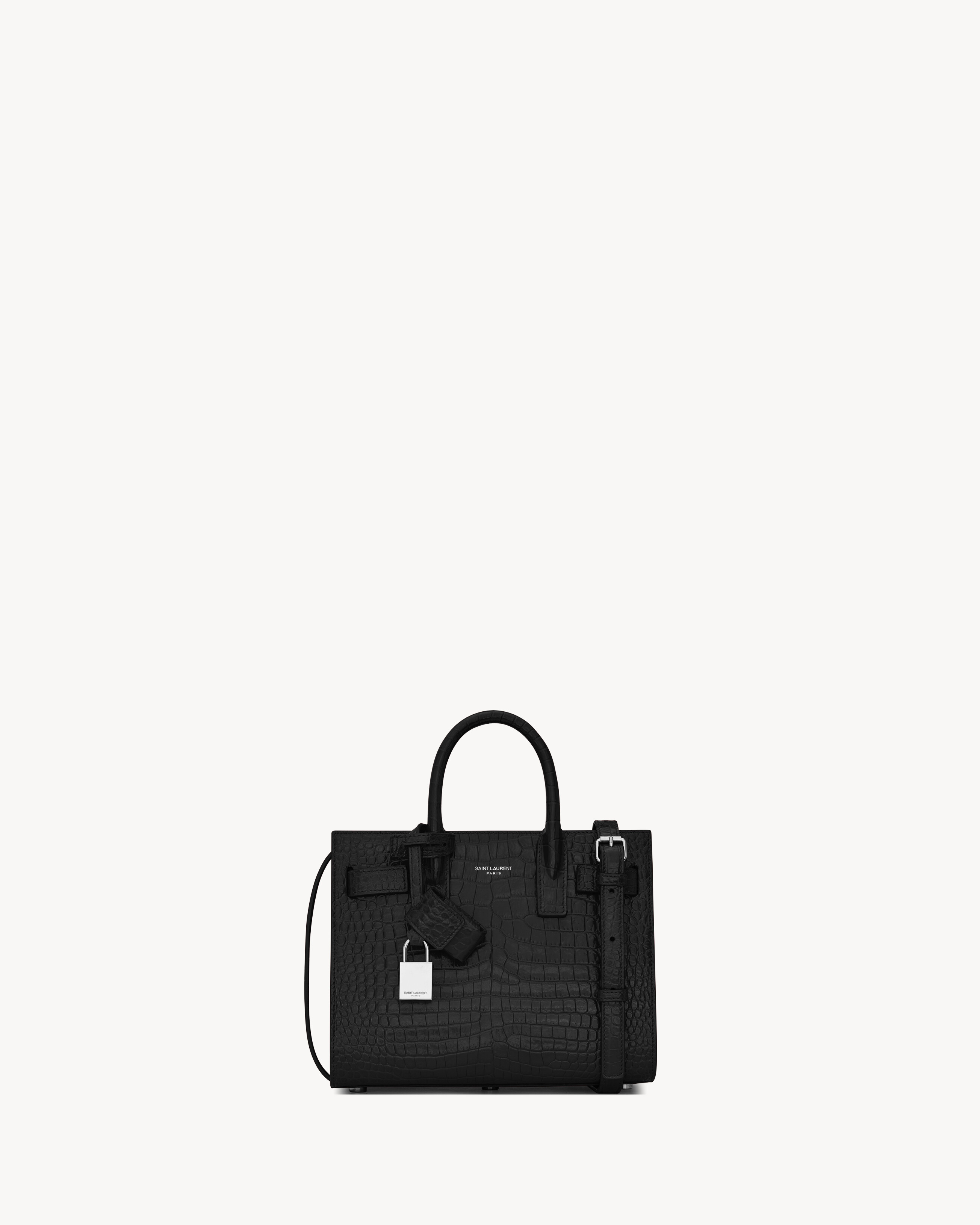 Saint Laurent Sac De Jour In Crocodile-Embossed Leather - Nano - Black - Women - One Size | Saint Laurent Inc. (Global)