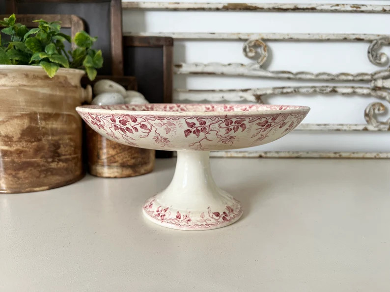 Antique French ironstone compote - fruit bowl - ironstone pedestal bowl - compotier- cake stand -... | Etsy (UK)
