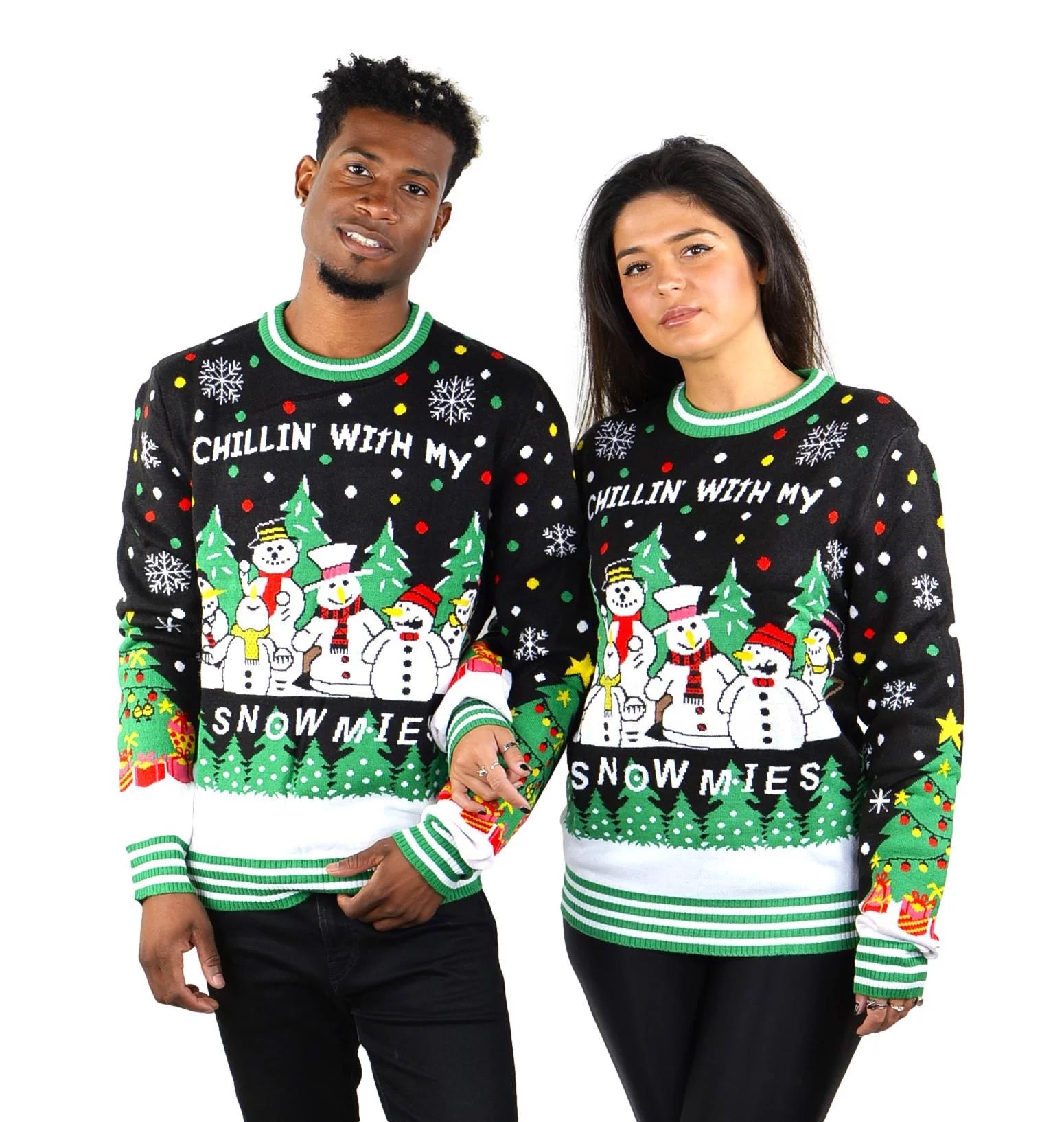 SoCal Look Men's Chill Snowman Christmas Sweater Pullover Black M | Walmart (US)