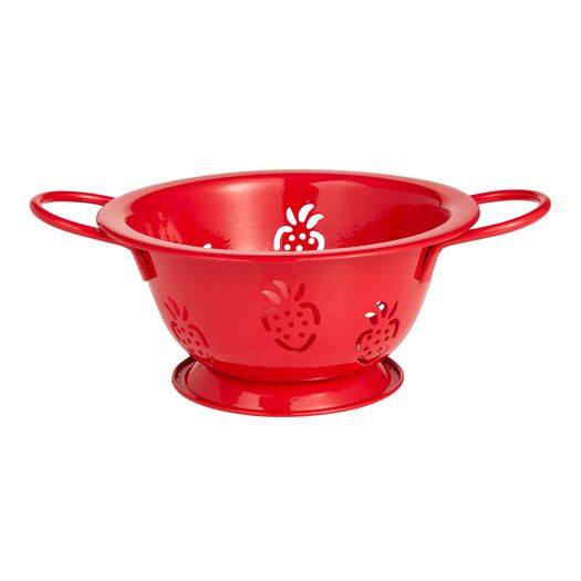 Red Steel Strawberry Pattern Colander by World Market | World Market