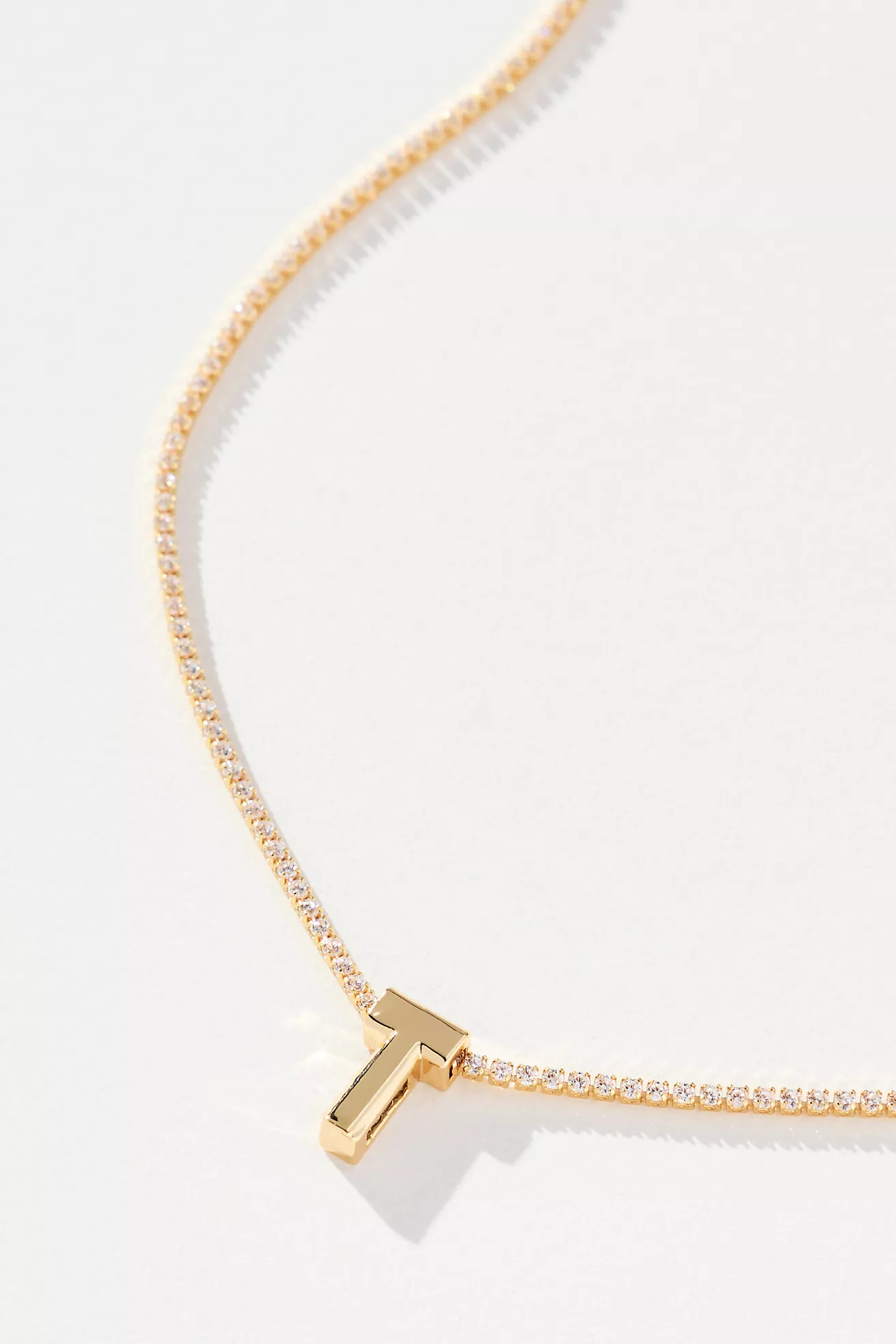 Small Shimmered Monogram Tennis Necklace | Anthropologie (US)