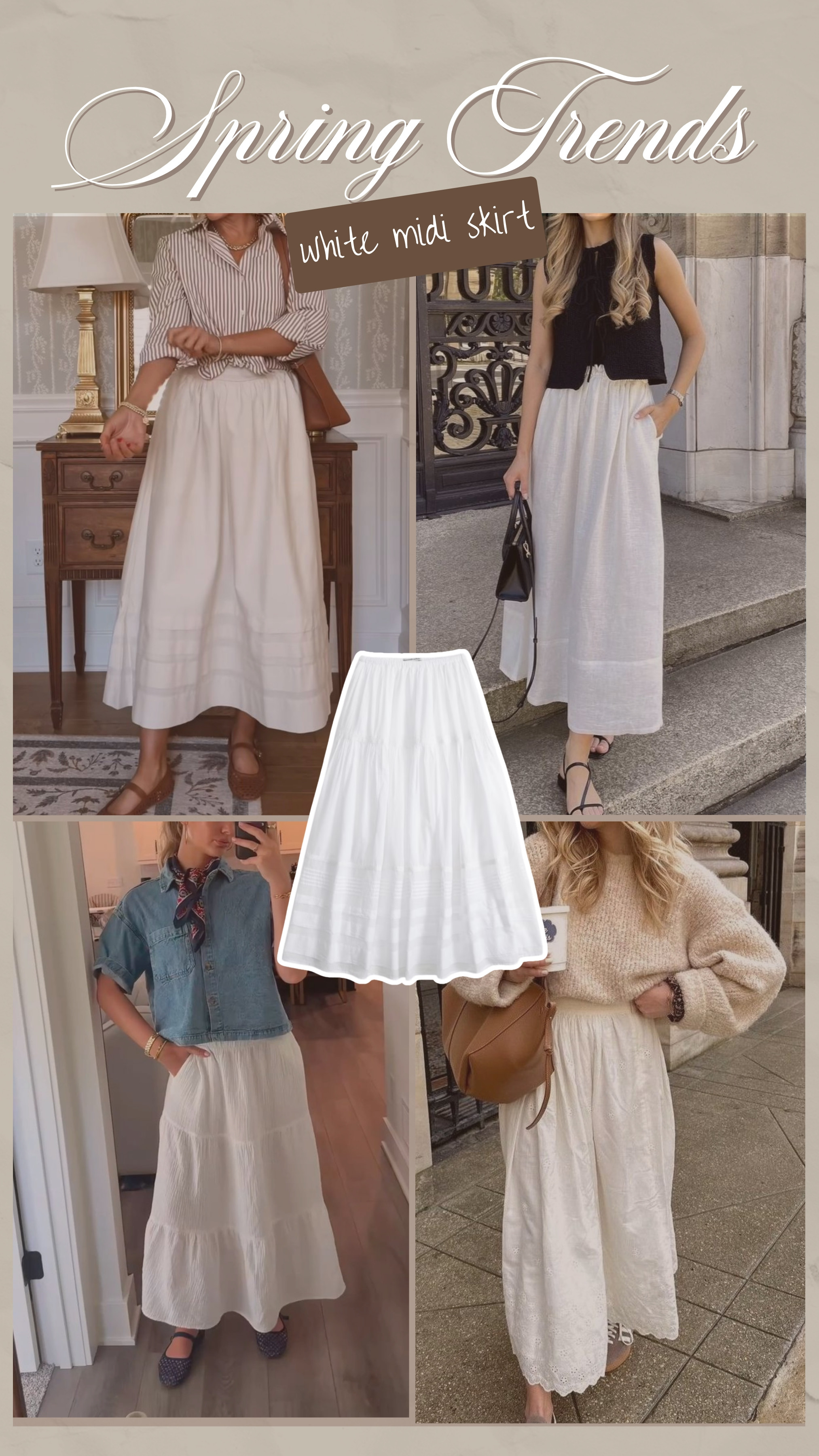 The white cotton midi skirt is still so cute for spring 2026 this year!

spring outfits, pinterest outfits, spring style, styling white midi skirt 

 #LTKootd