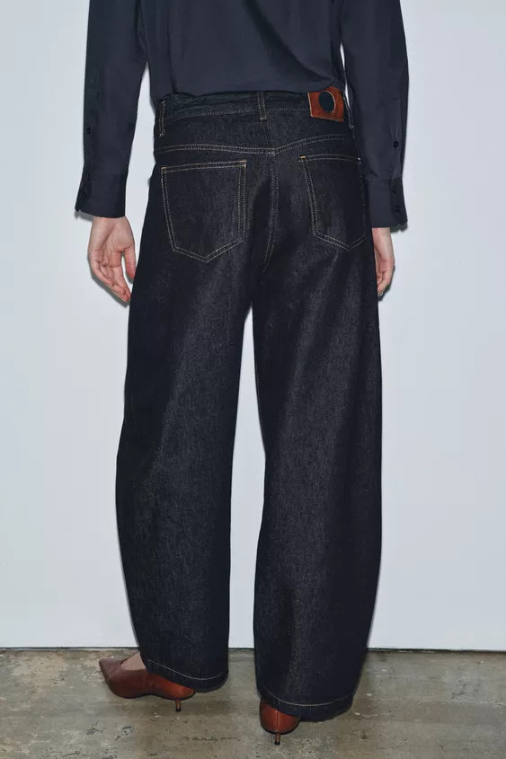 ZW COLLECTION MID-RISE ANKLE BALLOON JEANS | Zara US