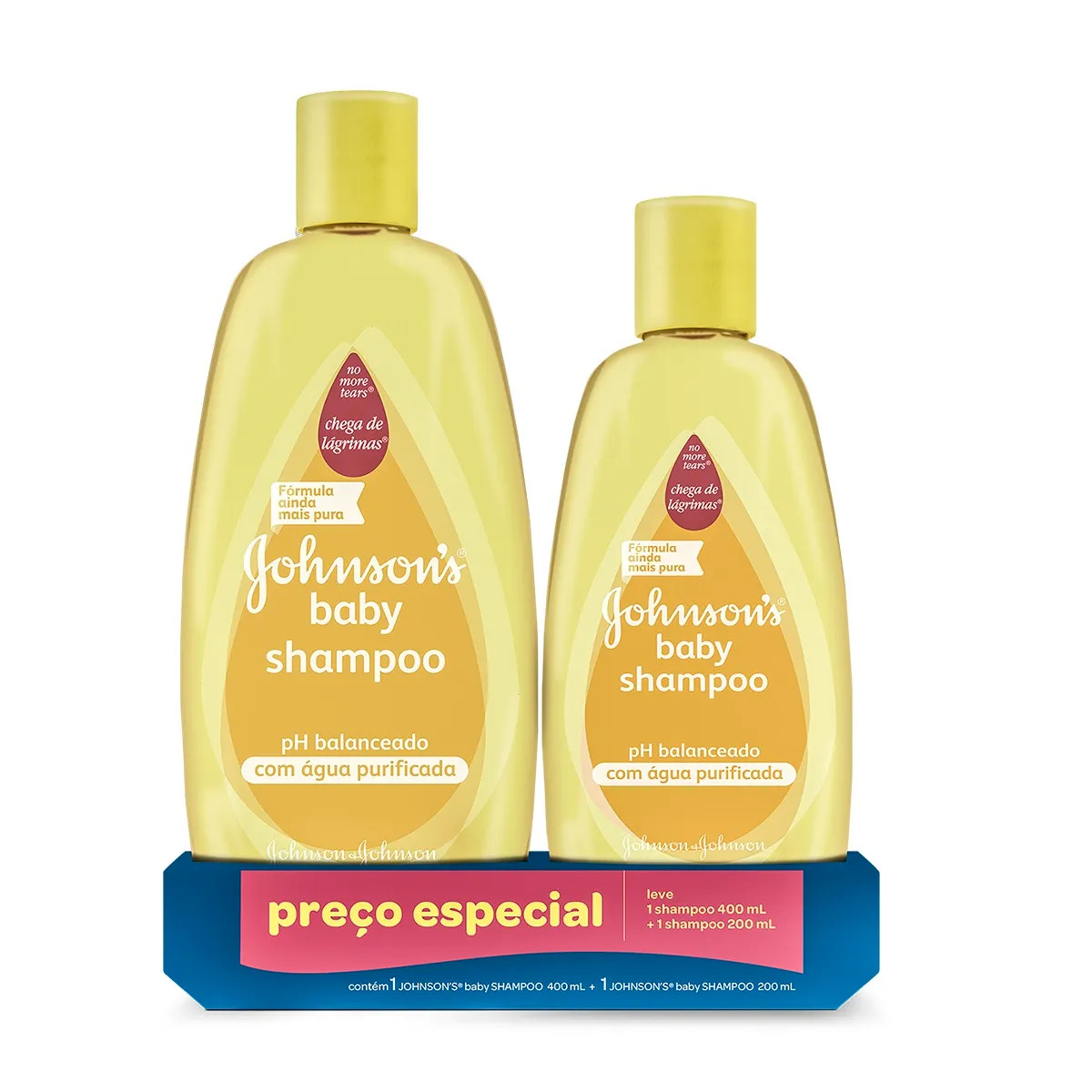 Shampoo Johnson & Johnson Baby Regular 400ml + Shampoo Johnson &Johnson Baby Regular 200ml Preço... | Pague Menos BR