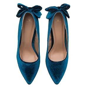 MOOMMO Women Stiletto Heel Pumps with Bow Pointed Toe Dress Pumps Velvet 4" Thin High Heels Close... | Amazon (US)