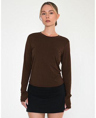 Women's Raya Mid Length Compression Nylon Long Sleeve Top | Macy's