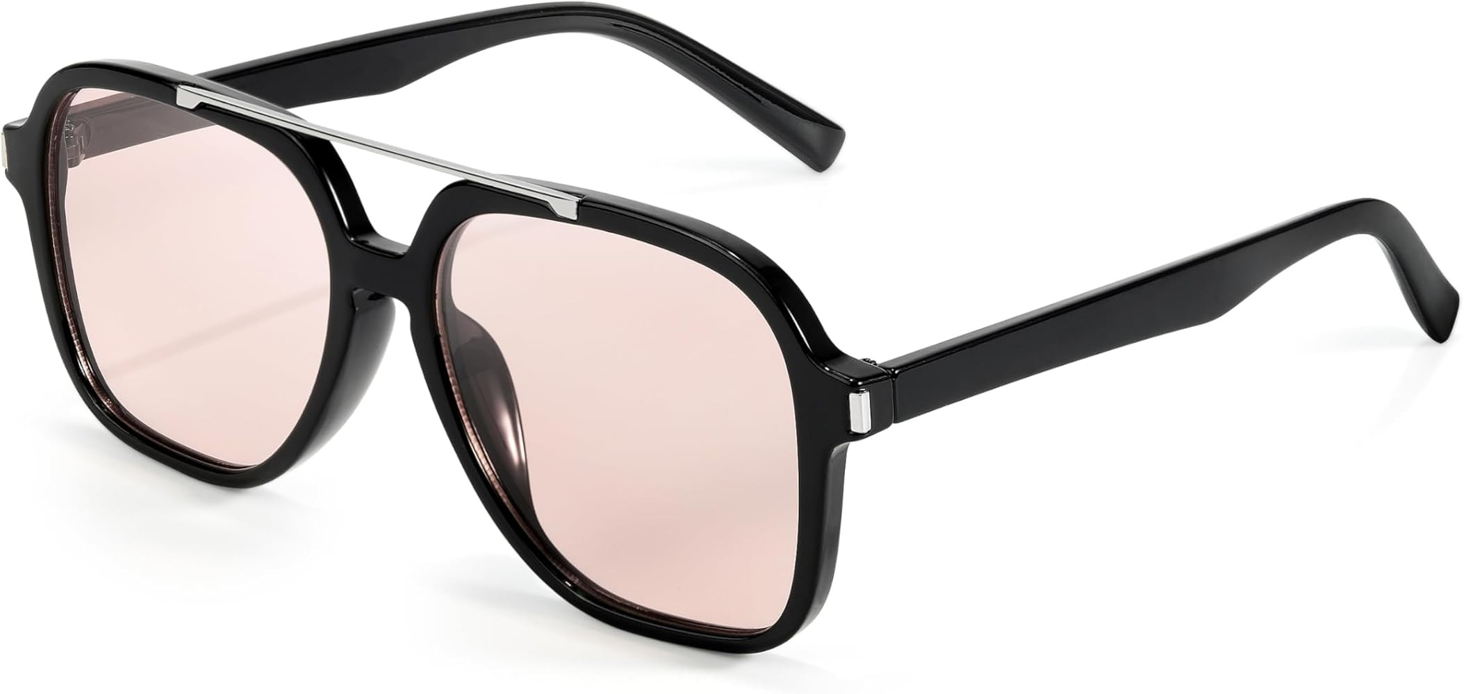 Aviator Sunglasses for Women Trendy Big Sun Glasses with Double Bridge for Traveling & Driving | Amazon (US)