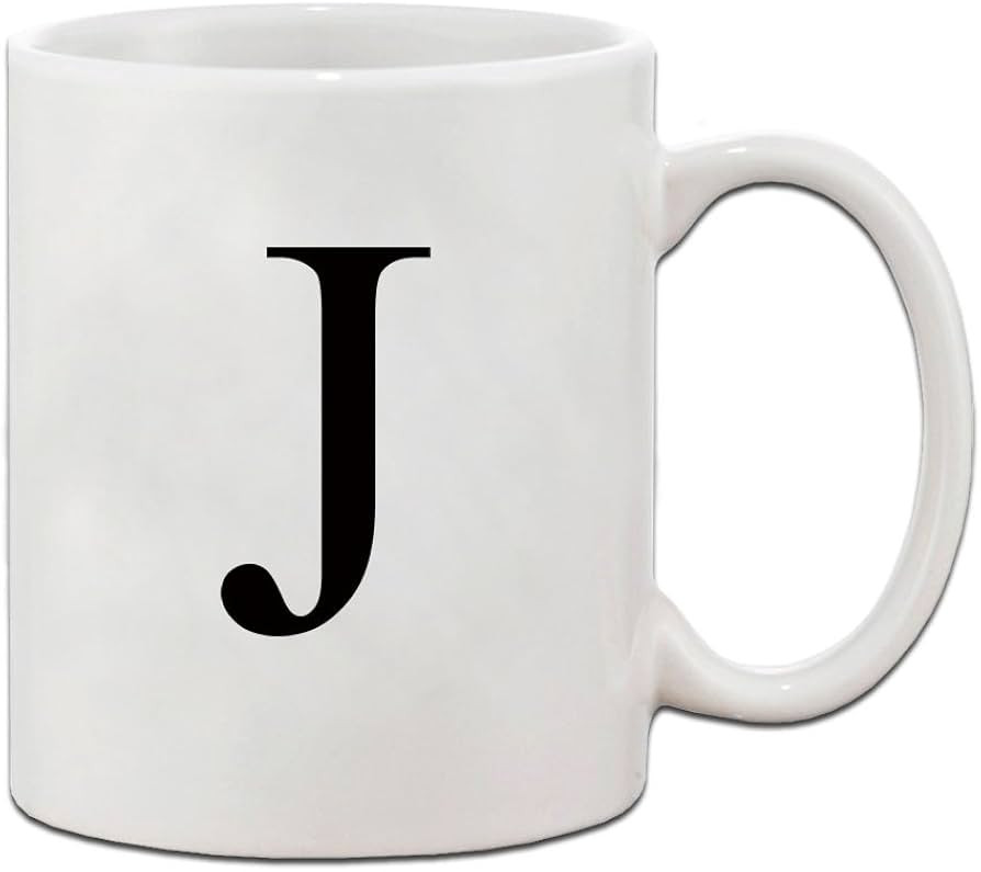 Style In Print J Initial Monogram Personalized Letter J Ceramic Mug Coffe Cup Holiday Christmas H... | Amazon (US)