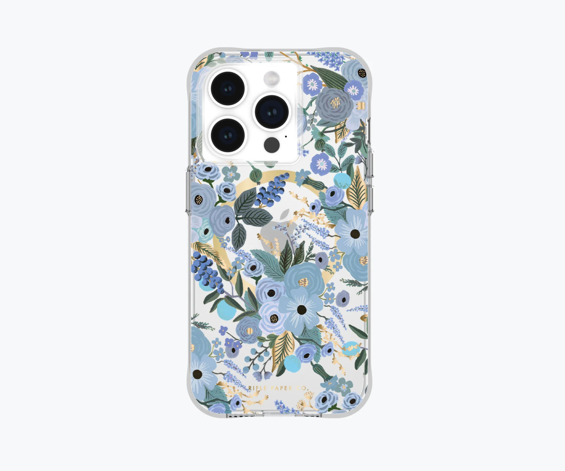 iPhone 15 Pro MagSafe Case - Clear Garden Party Blue | Rifle Paper Co.
