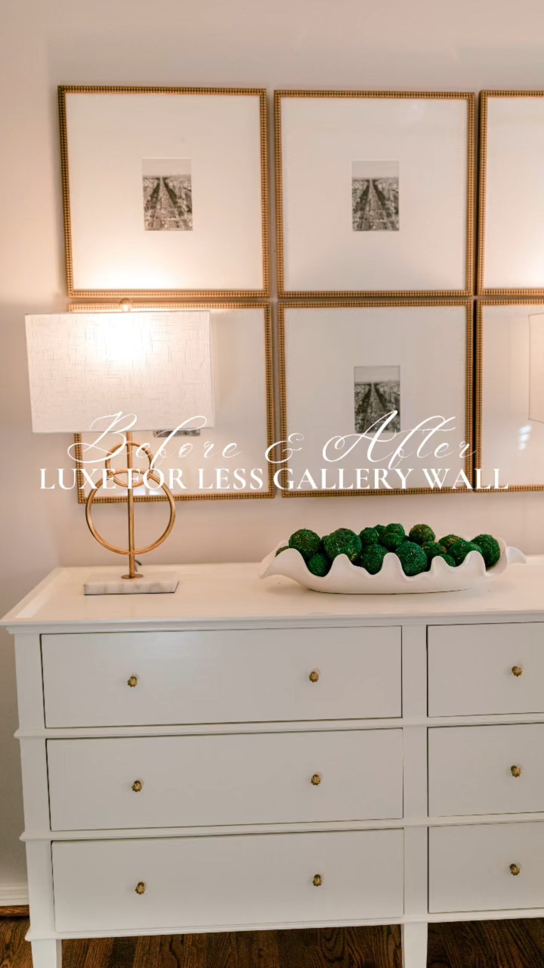 Before + after luxe look gallery wall! 

#LTKFindsUnder100 #LTKHome #LTKFindsUnder50