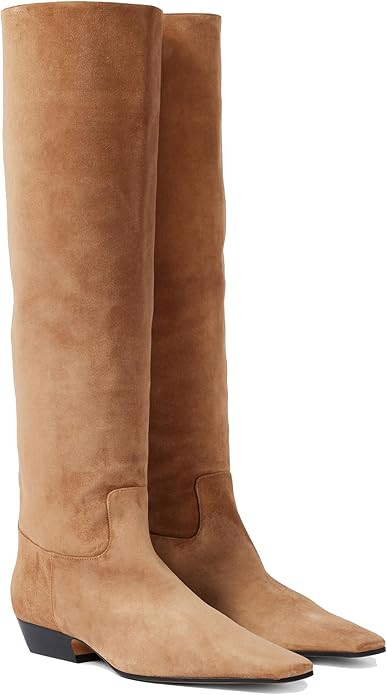 THESHY Women's Knee High Boots Square Toe Chunky Heel Fashion Long Boots Low Heel Fashion Dress P... | Amazon (US)