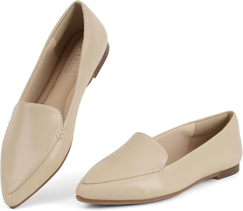MUSSHOE Loafers for Women Comfortable Pointed Toe Memory Foam Women's Loafers | Amazon (US)