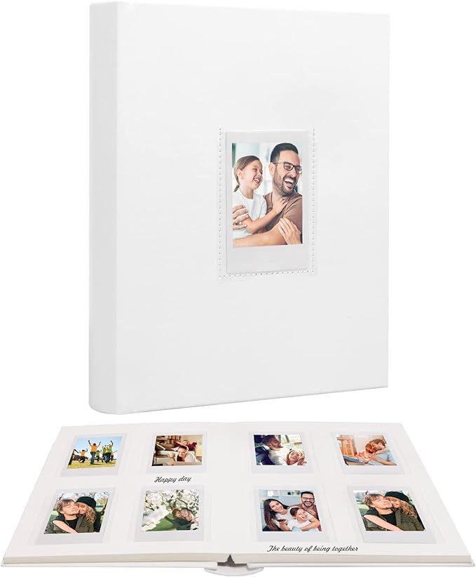 128 Pockets Photo Album with Writing Space, Front Window, Polaroid Photo Albums 3 Inch Compatible... | Amazon (US)