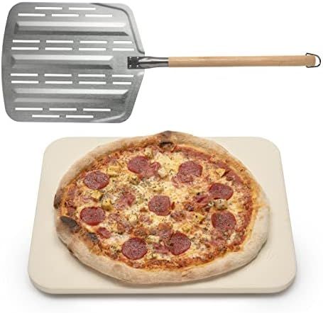 Hans Grill Pizza Stone PRO XL Baking Stone For Pizzas use in Oven, Grill or BBQ FREE Long Handled... | Amazon (US)