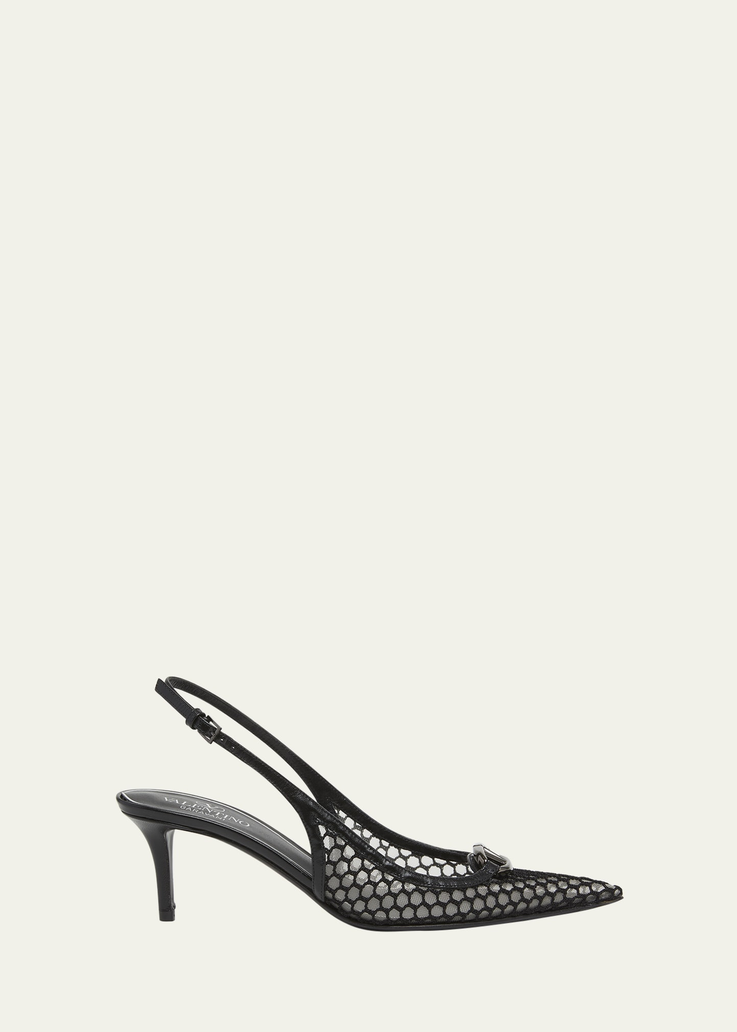 Valentino Garavani VLogo Medallion Net Slingback Pumps | Bergdorf Goodman