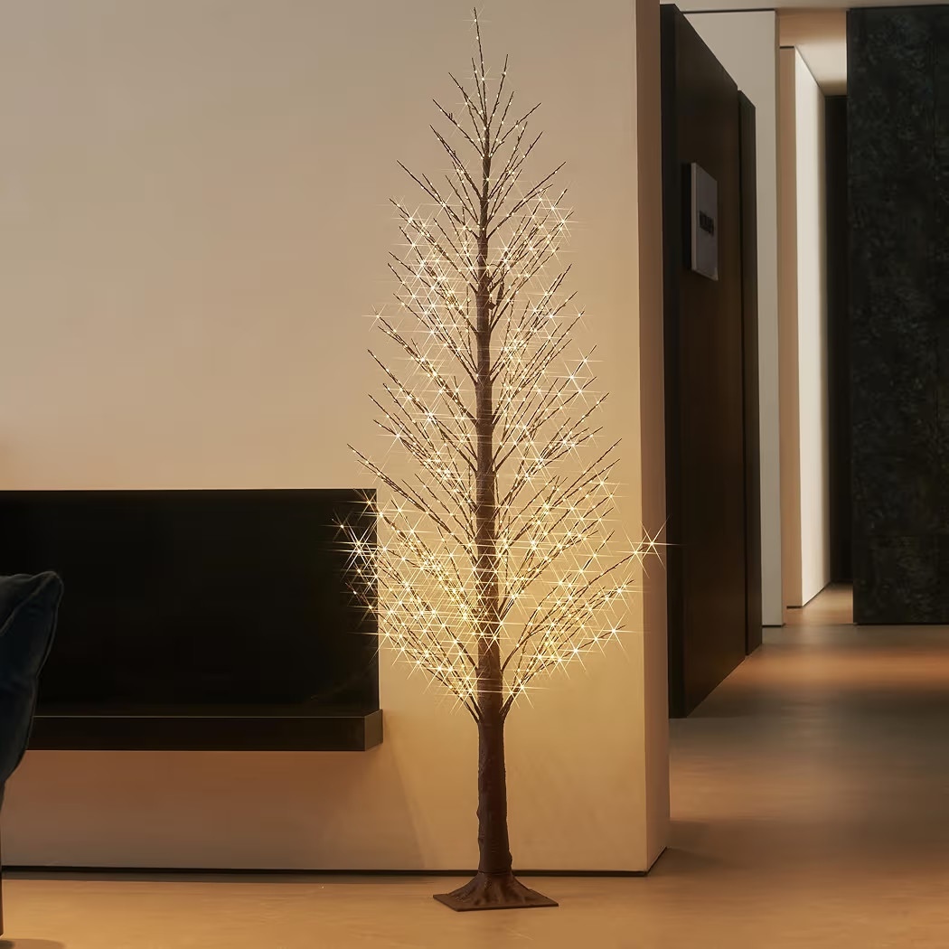 LITBLOOM Lighted Alpine Tree 6FT 810 LED Fairy Lights, Brown Twig Tree with Lights Plug in for In... | Amazon (US)