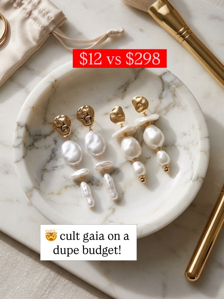 Dangly gold and pearl earrings 

#LTKootd #LTKMothersDay #LTKSaleAlert