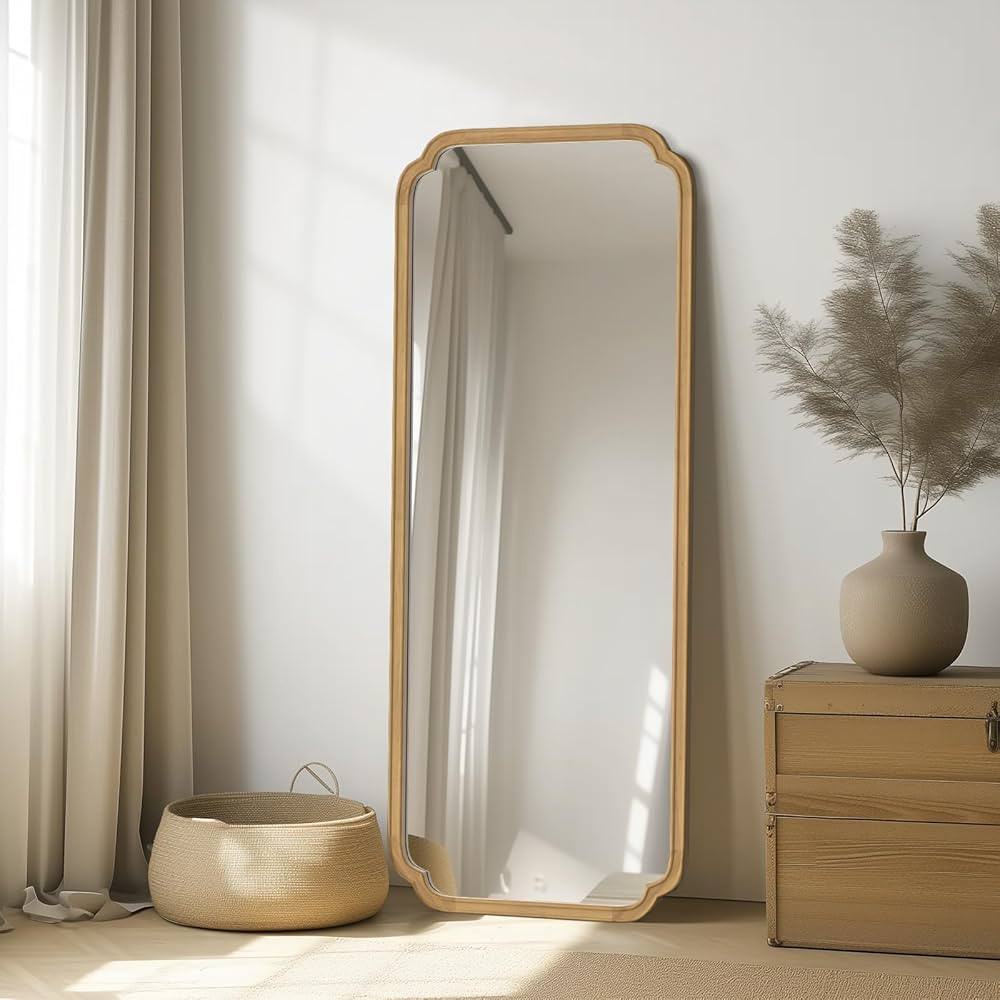 WallBeyond Full Length Mirror Wall Mounted 55"x22", Rustic Wooden Frame Floor Mirror, Large Full ... | Amazon (US)