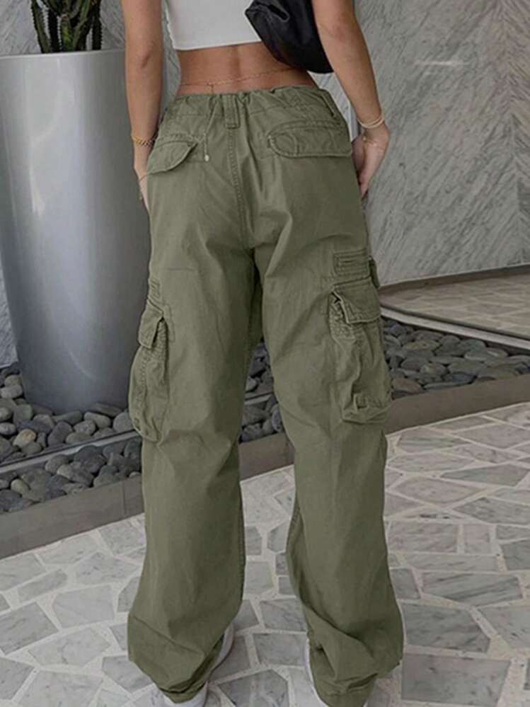 Back To School Women's Cargo Pants For Women Y2K Clothing High Waisted Travel Tactical Streetwear Casual Pants With Pockets | SHEIN